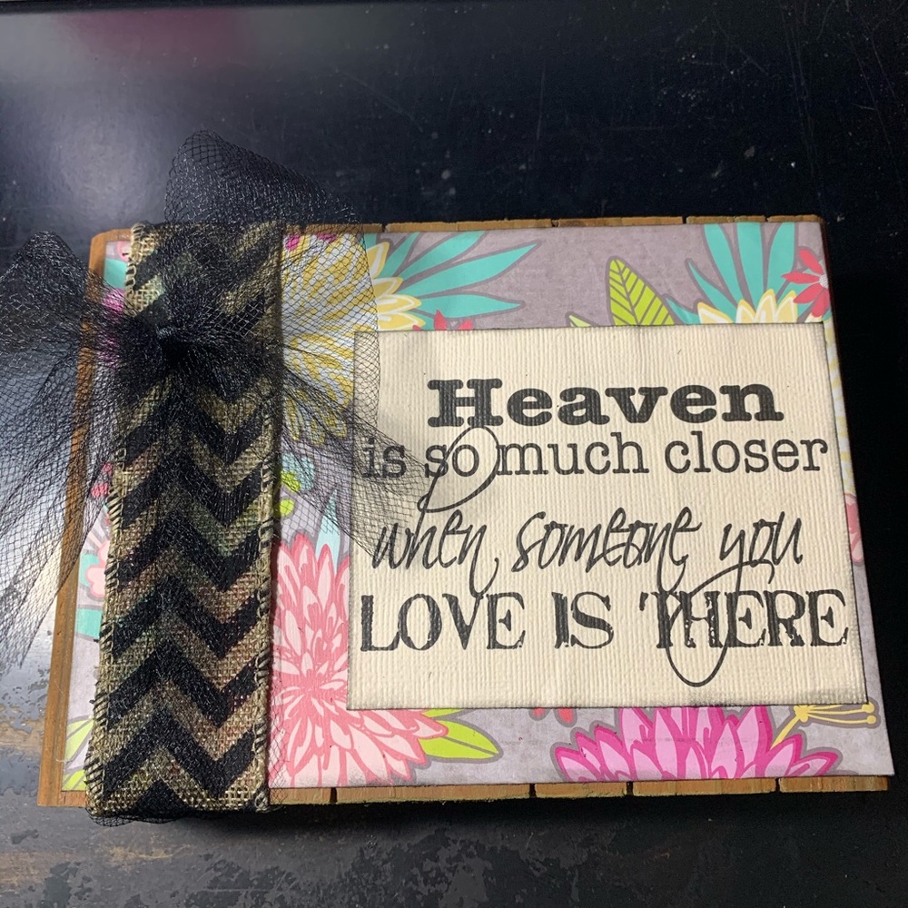 Heaven Bereavement wood plaque
